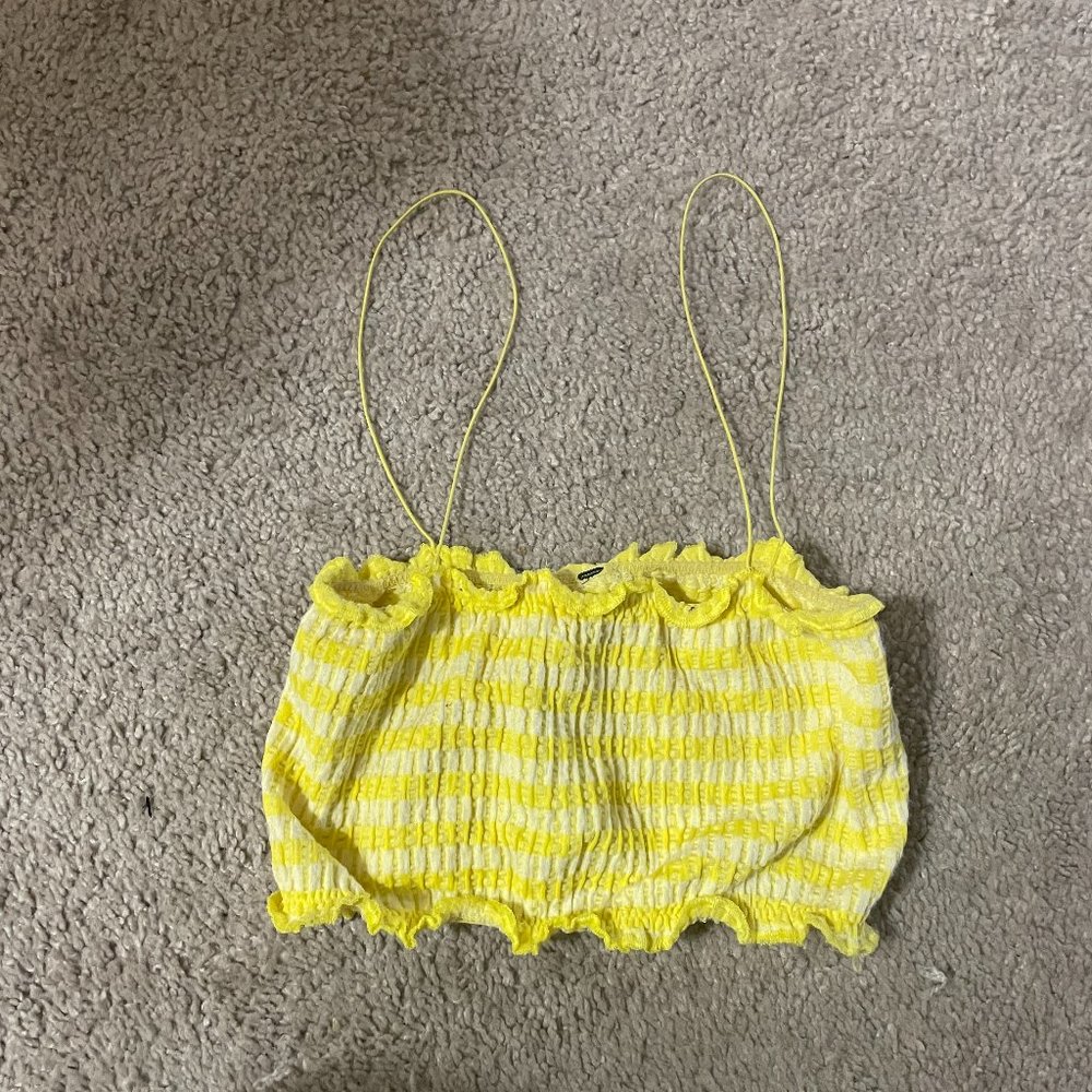 UO yellow cropped stretchy cami